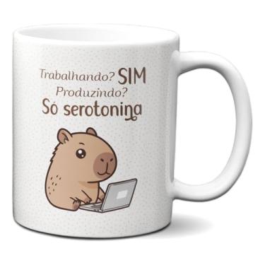 Imagem de Caneca Capivara Trabalhadora Sim Produzindo só Seratonina (Branca)