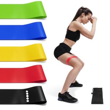 Imagem de Kit 5 Faixas Elásticas Mini Band Premium – Treino Funcional, Alongamento, Musculação, Pilates, Yoga, Fisioterapia, Exercícios em Casa e Academia para Corpo Todo