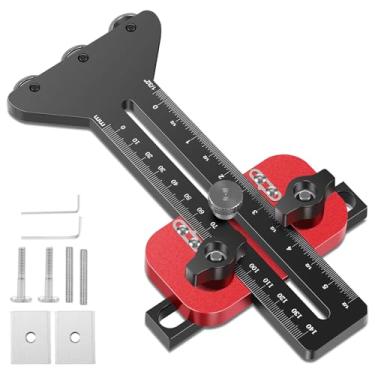 Imagem de Gabarito de serra de mesa de rasgo fino, 3 polias de liga de alumínio, guia de serra de mesa preciso para fazer cortes repetitivos de tiras estreitas, serve para slot U de 0,9 cm x 1,9 cm e ranhura em