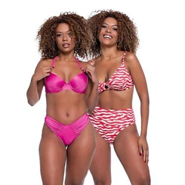 Imagem de Biquínis Feminino Kit Liso e Estampado Moderno Bojo Praia - HYPE MODAS