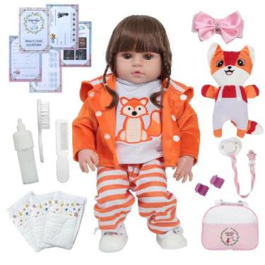 Imagem de Bebe Reborn Realista Raposinha Bolsa Maternidade Acessórios - Cegonha 