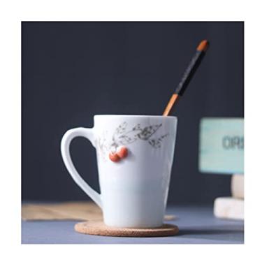 Imagem de Caneca de cerâmica feita à mão caneca de fruta 3D copo de casal tridimensional casa escritório café da manhã leite café xícara de chá caneca de café (cor: D)