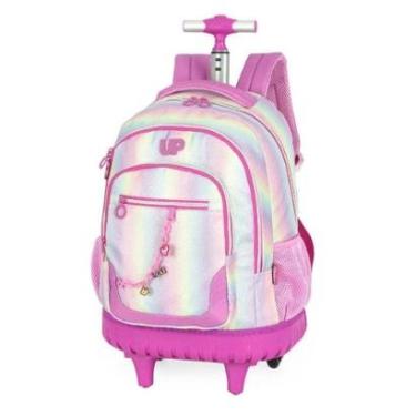 Imagem de Mochila Rodinhas Glitter Menina Roxo Infantil Up4you Luxcel-Feminino