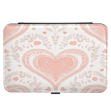 Imagem de Burbuja Caixa de joias de viagem de coração moderna para mulheres e meninas, organizador de joias portátil de couro PU para brincos, anéis, colares e pulseiras