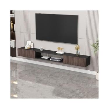 Imagem de CFGH6FDF Suporte de TV flutuante para armário de TV, console de mídia de TV de centro de entretenimento montado na parede, prateleiras flutuantes com unidade de parede de mídia de porta