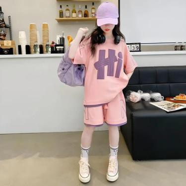 Imagem de Conjuntos De Camisetas De Verão Para Meninas, Tops De Manga Curta Para