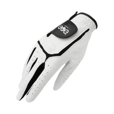 Imagem de Luvas De Golfe Masculinas Em Couro De Ovelha Branco E Preto Com Palma 