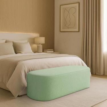 Imagem de Puff Recamier Paris 195 cm Estofado para Quarto King Boucle Premium - 