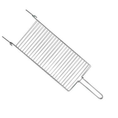 Imagem de Grelha para Churrasco Parrilla 72,5CM em Arame Cromado Resistente Fácil de Limpar Prata Mor