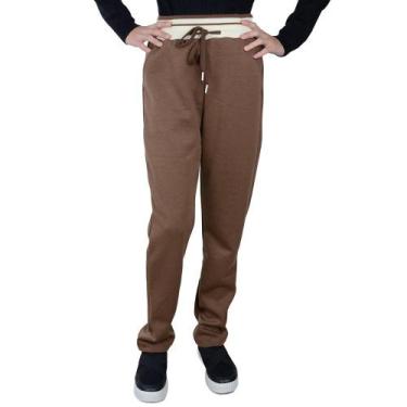 Imagem de Calça Infantil Menina Pixe Love Moletom Marrom Cacau - 85001, Marrom, 