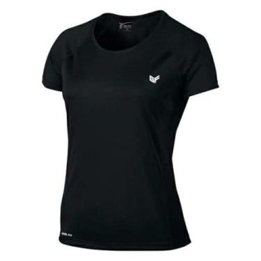 Imagem de Camiseta Dry Fit Feminina para Academia/Corrida/Cross Fit/Ginástica/Treinar/Correr (M, Preta)