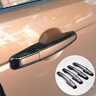 Imagem de Capa de acabamento ABS para maçaneta de carro 8 peças para Land Rover RR Evoque 2012-2018 acessórios automotivos (preto brilhante) (preto brilhante)