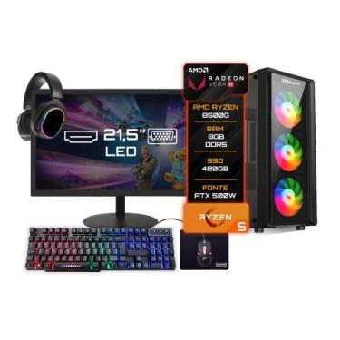 Imagem de Pc Gamer Completo BluePC Amd Ryzen 5 8500g 8gb Ddr5 Ssd 480gb Monitor 