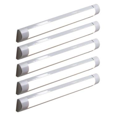 Imagem de Kit 5 Luminária Tubular Sobrepor De Led Line 36w Branco Frio - Taschib