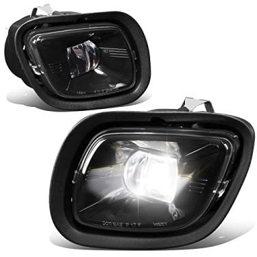 Imagem de DNA MOTORING FL-HAY-008-BK Par de faróis de neblina de LED completo compatível com Freightliner Cascadia 2008-2017, lente preta transparente