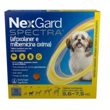 Imagem de Nexgard Spectra Para Cães De 3,6 A 7,5Kg - 3 Tabletes