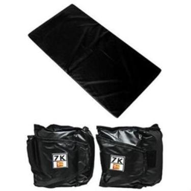 Imagem de Kit  PAR Caneleira 2kg + Colchonete 90x40cm PRETO SC - flexmouve