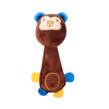 Imagem de GIRAFA MACACO PORCO Brinquedo de Pelúcia Pet para Cachorro e Gato com Apito (MACACO MARROM)
