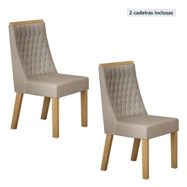 Imagem de Conjunto 2 Cadeiras Para Sala De Jantar Luna Cinamomo-palha