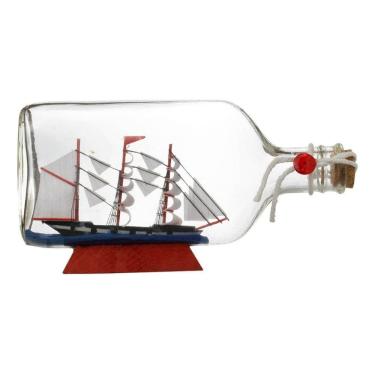Imagem de Enfeite Pirata Barco Barquinho Dentro Da Garrafa - 19cm