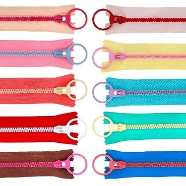 Imagem de Abeillo 20 Peças De Zíperes Resina Nylon, Costura Com Puxadores Anel, Plástico, Coloridos A Granel Para Roupas Alfaiate (10 Polegadas)