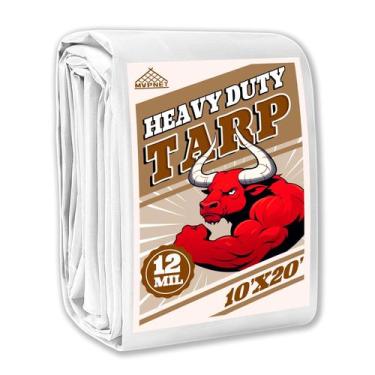 Imagem de Tarp MVPNET 10 x 20 pés Heavy Duty 12 mil 100% impermeável branca
