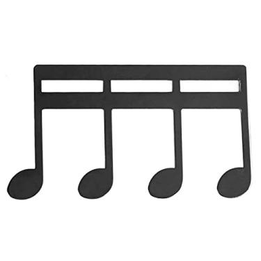 Imagem de Clipe de página portátil de clipe de clipe de música de metal clipe para guitarras Violinos Teclados performances de suporte brilhante (Preto)