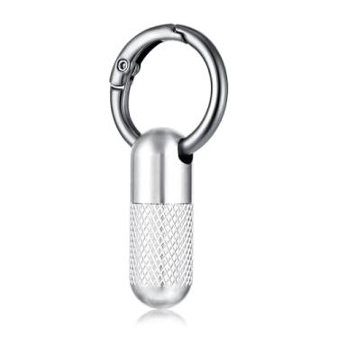 Imagem de YBEATY Porta-comprimidos pequeno, microportátil, de metal, porta-comprimidos, minúsculo à prova d'água, frasco organizador de medicamentos de emergência para viagem ao ar livre e bolsa de acampamento