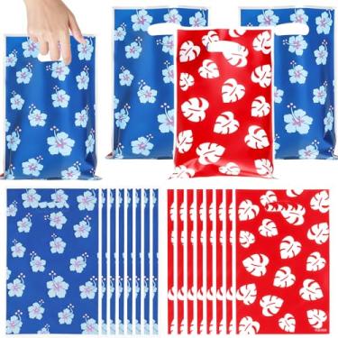 Imagem de LLMSIX 50 peças de sacolas havaianas, sacolas vermelhas e azuis para festa de aniversário com alças, bolsa de doces com tema de desenho animado para lembrancinhas de festa, meninos, meninas, presente