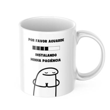 Imagem de Caneca Xicara de Porcelana Personalizada Meme Flork Instalando Paciencia