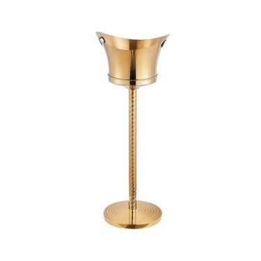 Imagem de Baldes de gelo de aço inoxidável balde de gelo de luxo para vinho, champanhe ou garrafas de cerveja (ouro)