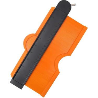 Imagem de Medidor Gabarito de Contorno 10'' com Trava – Ferramenta Versátil para Duplicar Perfis em Tubos, Azulejos, Laminados e Carpete | Uso em Madeira, Metal e Aço Inox – Laranja
