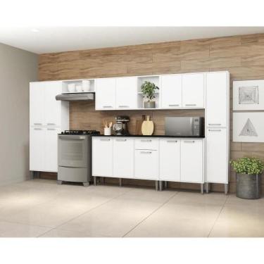 Imagem de Cozinha Compacta Multimóveis Fg3155 Armário E Balcão Branca - MULTIMOV