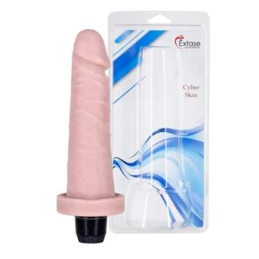 Imagem de Prótese Vibro Cyber Skin 17 X 3,5Cm Orgasmos Profundos Vibrador Cyber Skin Realista CV05