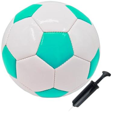 Imagem de Bola de futebol tamanho 3 com agulha de bomba clássica branca preta mais grossa PU tecida adequada para jovens meninos liga jogo treino treino treino ou presente