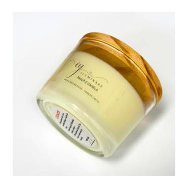 Imagem de Vela Com Tampa de Madeira Aromática Concentrada de Torta de Maçã e Canela