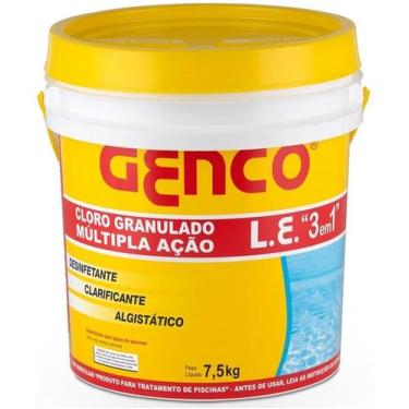 Imagem de Cloro Granulado Multipla Ação 3 em 1 7,5kg Genco P/ Piscina