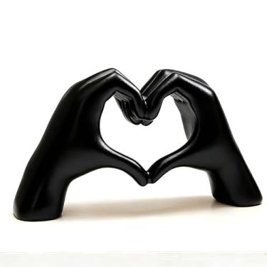 Imagem de Escultura de mãos de coração, decoração de sala de resina, estética, decoração de escritório e mesa, decoração de prateleira e mesa para estante de livros e quarto - casamento