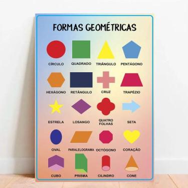 Imagem de Placa Educacional Formas Geométricas - TACOLADO PAPEL DE PAREDE, 30x40