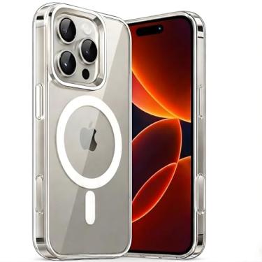 Imagem de Capa Mag-Safe para [iPhone 16 Pro MAX] Capinha Magnetica Premium com [Proteção de Câmera] Clear Case Transparente [Anti-Amarelamento], Compatível com MagSafe, Resistente a Riscos e Anti Impacto
