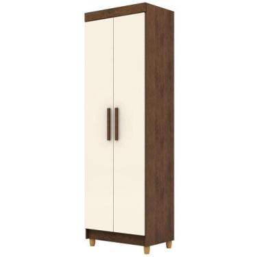 Imagem de Armário Multiuso 2 Portas 60cm Hebrom V01 Imbuia Champanhe - Lyam Deco