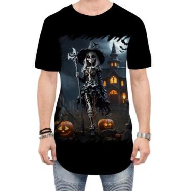 Imagem de Camiseta Longline Bruxa Caveira Halloween 10 - Kasubeck Store®, G