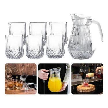 Imagem de Conjunto 6 Copos 200ml Com Jarra 1,4 Litros Vidro Agua Suco - Importad
