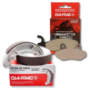 Imagem de Kit Pastilhas e Lonas de Freio Para Suzuki Yes 125 Diafrag