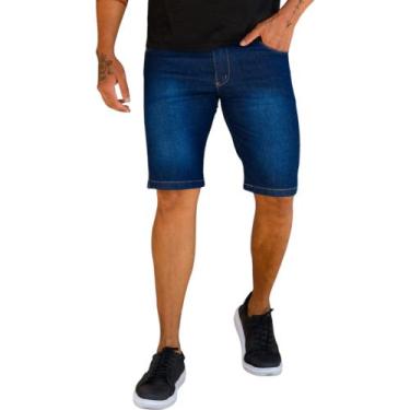 Imagem de Bermuda Masculina Jeans Lisa Short Homens Skinny - Mitchelgutto, Jeans
