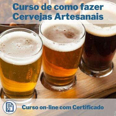 Imagem de Curso Online em videoaula de como fazer Cervejas Artesanais com Certificado + 2 brindes