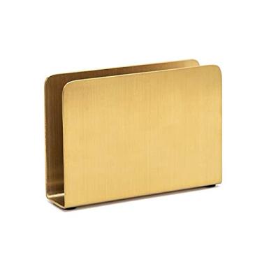 Imagem de Suporte de guardanapo dourado independente, suporte de guardanapo de papel para mesa de jantar, cozinha, bancada, toalha de hóspedes (quadrado)