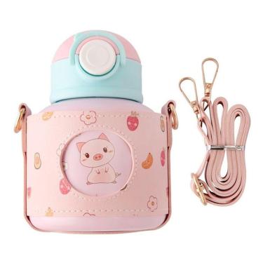 Imagem de Garrafa Infantil Criança Térmica C/ Alça 500ml Água Alumínio