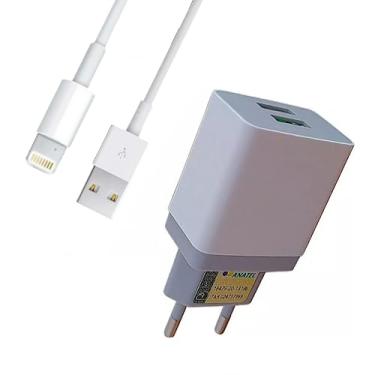Imagem de Cabo USB-Lightning + Fonte Carregador Turbo Rápido 4.1A Com Porta Dupla USB Bivolt Compatível iPhone SE X Xr 11 12 13 14 PREMIUM, GOLLATE®