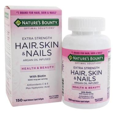 Imagem de Hair,Skin  Nails Natures Bounty 150 Capsulas C/ Biotina-Usa